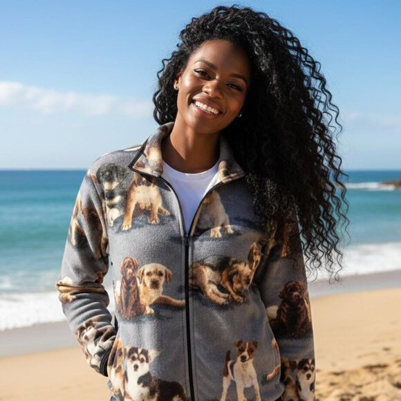 ZooFleece Dog Gray Dogs Puppy Beagle Jack Russel Fleece Sweater Jacket S-3X - Picture 2 of 13